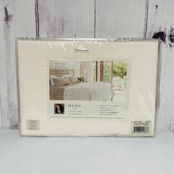 Jennifer Adams Home Eternal Collection Twin Duvet Cover Off White - Picture 2 of 5